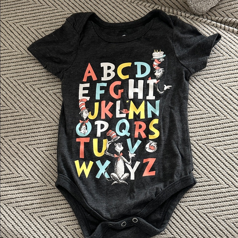 Dr. Seuss Colorful Alphabet Bodysuit - Black